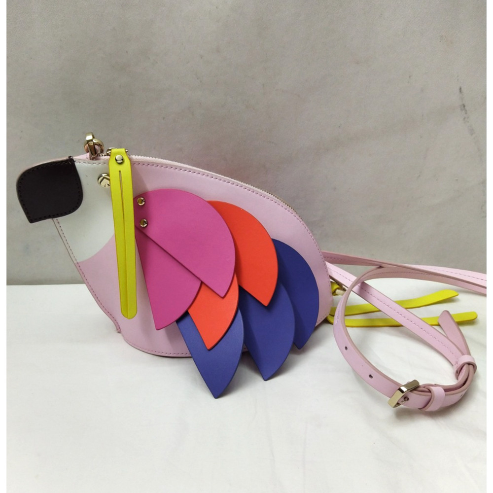 Kate Spade New York Flock Party Multicolor Parrot Leather Zipper Crossbody Bag - Picture 5 of 16